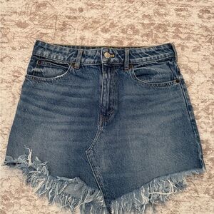 We The Free Blue Denim Mini Skirt
